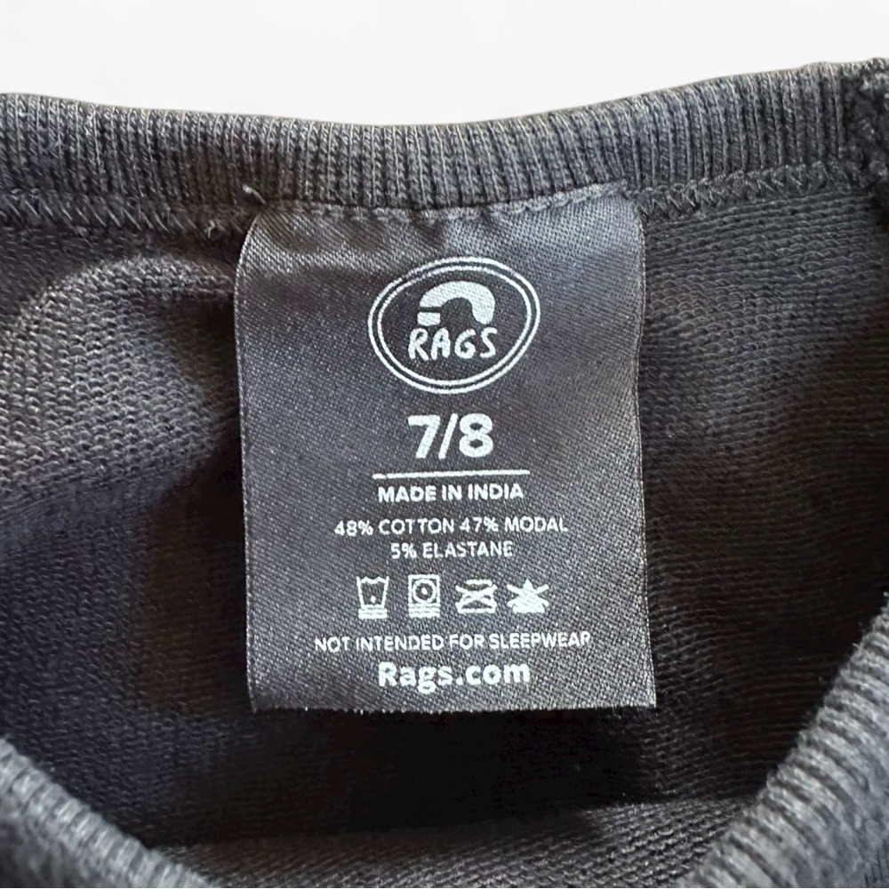 Rags to Raches Black Duh Sweatshirt Size 7/8 - Picture 3 of 4